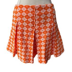1970s Poly-Knit Argyle Pattern Pleated Skort‎